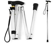 MUBBA Foldable Walking Stick 4 Folding Sections Walking Cane