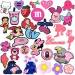 30 Pink Charms for Crocs & Clog Shoes - Cute Charm Accessories for Crocs - Shoe Charms for Croc Charms accessories, Charms for Girls & Women