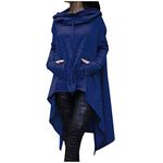 HOOUDO Oversized Hoodies for Women UK Longline Irregular Hem Long Sleeve Hooded Sweatshirts Tunic Tops Goth Cloak Ladies Long Hoodie Pullover Loose Casual Jumper Blouses Halloween Christmas