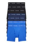 Calvin Klein Men's Cotton Stretch 7-Pack Boxer Brief, 3 Black, 2 Blue Shadow, 2 Cobalt Water, Medium