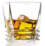 SYANKA Italian Premium Ring Design Whiskey Glasses Set of 6, Clear, 320 ML, Whisky Glass, Bar Glass for Drinking Bourbon, Whisky, Scotch, Cocktails, Cognac - Old Fashioned Cocktail Tumblers