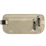 MOVEZEN Travel Money Belt for Women & Men with RFID-Blocking - Hidden Traveling Bumbag for Money, Cards & Passport - Lightweight Secure Moneybelt Wallet (Horizon Beige)