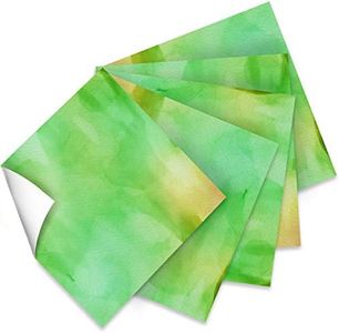 Craftopia Craft Watercolor Vinyl Squares - 12 x 12-Inch Watercolor Patterned Sheets for Design Transfers DIY Crafts, Scrapbooking - Decorative Supplies for Decals & Signs (Green)