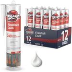 KRAKEN BOND Fire Block Caulk White - (12x10.1 fl.oz.) Paintable Acrylic Sealant, Up to 250F Non-Flammable Heat Resistant Sealant for Chimneys & Fireplaces - 4 Hours of Fire Resistance | 12 Pack