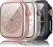 3 Pack Hard Case for Apple Watch SE/Series 6/5/4 40mm with 9H Tempered Glass Screen Protector, [Touch Sensitive] [Full Coverage] Bumper Protective Cover for iWatch 40mm(Pack B,40mm)