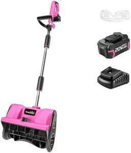 SnapFresh Cordless Snow Shovel, 12 Inch 20V Cordless Snow Shovel with 4000mAh Battery & Fast Charger(Pink)