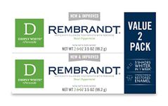 Rembrandt Deeply White + Peroxide Whitening Toothpaste, Peppermint Flavor, 3.5-Ounce (2 Pack)