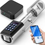 Smart Door Lock with WiFi-Box,5-in-1 Electronic Password Bluetooth APP WiFi Remote Control,Waterproof Smart Lock,Keyless Smart Life,Adjustable Length for 50-100mm Door