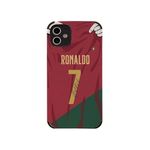 Cool Ronaldo Soccer Phone Case for iPhone 11 Case, Creative Jersey Shock Absorption, Soft Skin Frame Support Black Phone Case for Teen Girls and Boys, Women and Men(r,11)