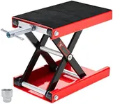 Donext Motorcycle Lift Scissor Jack, 1200 LB Capacity Wide Deck Hoist Stand Maintenance Bikes ATVs Garage Repair Center Stand Lift Jack, Red