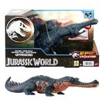 Mattel Jurassic World Wild Roar Gryposuchus Dinosaur Figure with Continuing Roar Sound & Attack Action, Posable Physical Toy & Digital Play, HTK71