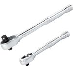 MAXPOWER Ratchet Wrench Set, 1/2" & 3/8" Drive Ratchet Wrench, 1/4" & Bit Driver Ratchet, Double Head Ratchet Socket Wrench Set - 2 Pack