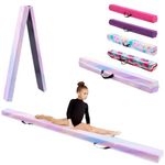 KIKILIVE Soft Balance Beam, Foldable Gymnastics Bar with EVA+EPE Suede-Like Surface, for Kids & Adults, Includes Storage Bag