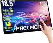 Prechen Portable Touchscreen Monitor 18.5 Inch, HDR, 350cd/m², 1920x1080 Touch Display with HDMI USB C, 99% sRGB, Built-in Speakers, Kickstand & VESA,Travel Second Monitor for Laptop PC