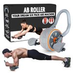 DMoose Fitness Ab Roller Wheel with Elbow Support & 2 Knee Pads - Abdominal Trainer Roller for Core Workout - Perfect Abs Workout Equipment for Home and Gym - Flex Exercise Roller for Men and Women