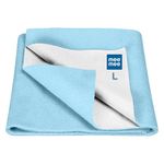 Mee Mee Reusable Water Proof Cotton Bed Protector Sheet/Extra Absorbent Mat/Dry Sheets/Urine Sheet/Dry Mat(Large, Blue)(100CmX140Cm)