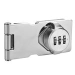 Porcyco Cabinet Door Lock - Premium Zinc Alloy Secure Household Cabinets with Password Combination Hasp Lock - Ideal for Kitchen Drawers, Cabinets, Cupboards, and Office File Cabinets(Silver)