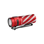 OLIGHT Baton 4 EDC 1300 Lumens Rechargeable LED Small Torch, High Lumens Pocket Flashlight with Micro-Perforated Indicator for Outdoors, Indoors and Emergency (Candy Cane)