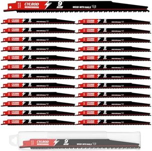25 Pack 9 in 6/12TPI Reciprocating Saw Blades for Sawzall Blades Nail-Embedded Wood Cutting,M42 Steel Cobalt Bi-Metal Blades Replace for Milwaukee for Dewalt for Diablo for Sawzall Blade
