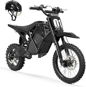 ESKUTE Electric Dirt Bike for Teens Adults, Mid-Drive Motor 3500W Peak, Electric Motorcycle 48V23Ah Battery, 53-Mile Range, 38mph, Hydraulic Nitrogen Dual Shock Absorbers, Black With Helmet