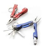 QUORIFY 9 in 1 MultiFunctional Hand Piler Tool Keychain,Traveling Tool Micro Pliers Multi function Multi Utility Plier with Built in LED Flash Light | Multi-Color, Pack Of 1