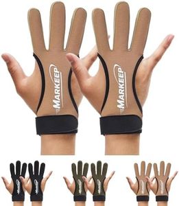 MARKEEP Archery Gloves 2 Pack Shooting Hunting Leather Guard 3-Finger Guard for Youth Adult Man Woman and Beginner Recurve Arrow Bow Archery Protective Gear Accessories