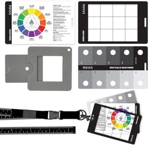 Artist Viewfinder and Color Checker Passport with Lanyard (Measures up to 31") – Pocket Color Wheel, Gray Scale Value Finder, White Balance Card for Camera Accessories for Photography