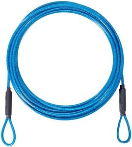 3.3mm (1/8 Inch) Outdoor Travel Security Cable-3/4/6/10/15/20/30ft Luggage Lock Safety Wire Flexible Steel Wire Rope with Double Loop Safety for Luggage, Bike, Lock (Blue, 20ft-(1Pack)