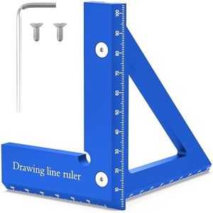 3D Multi Angle Measuring Woodworking Ruler - Premium Aluminum Alloy 45/90 Degree Square Protractor, Miter Triangle, Drawing Line Wood Working Tools Accessories