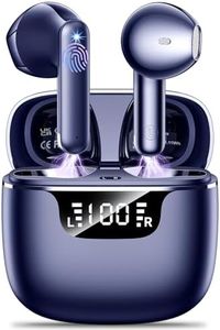 Wireless Earbuds Headphones Bluetooth 5.3 with 4 ENC Noise Cancelling Mics,Hi-Fi Fidelity Stereo Ear Buds the Playable time is 42h,Touch Control MINI Wireless Earphones for iPhone and Android Blue