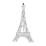 Wedding Romantic Eiffel Tower Design Scarf Pin Brooch with Rhinestone