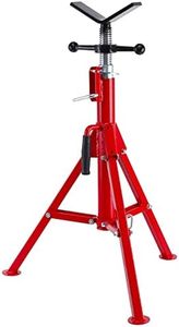 Towallmark V Head Pipe Jack Stand,28-52 Inch Adjustable Height,1/8"-12" Capacity, 2500 lb Load Capacity,Heavy Duty Carbon Steel Body, Steel Jack Stands with Portable Folding Legs