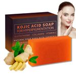 Kojic Acid Soap,Turmeric Brightening Soap,Turmeric Soap Bar,Turmeric Kojic Acid Dark Spot Remover Soap Bars,Kojic Acid Soap for Face and Body,Kojic Acid & Turmeric Soap,Face Soap Bar for Men and Women