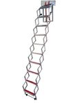 BPS Concertina Loft Ladder - Easy Fit - Superb compact design with Rubber Coated Non Slip Treads