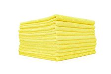 The Rag Company - Edgeless 300 - Microfiber Detailing Towels, Perfect for Removing Polishes, Sealants, and Glaze; Great for Interior Cleaning and Dirty Jobs; 300GSM, 16in x 16in, Yellow (10-Pack)