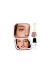 SisKokoro Magnifying Mirror with Light, Rechargeable 40X Compact Mirror with 3 Lighting Modes & Dimmable Brightness, Portable Travel Makeup Mirror with Light, Essentials for Travel, Pocket Purse Rose