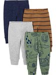 Simple Joys by Carter's Boys' 4-Pack Pant, Olive/Navy, Safari/Stripe, 12 Months