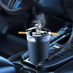 BELLOX Car Ashtray With Water Tank Smell Proof | Detachable Car Ash Tray for Most Car Cup Holder | Cigarette Butt And Smokeless Windproof Ash tray Storage Box for Outdoor Travel or Home Office