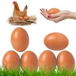 6Pcs Fake Eggs Wooden Eggs Dummy Eggs Artificial Eggs Tool Eggs for Nesting Brown Eggs for Craft Decorate Get hens to Lay Eggs Chicken Coop Accessories Nest Eggs Help Chickens Laying Eggs