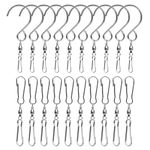 SAVITA 20pcs Spinner Swivel Hooks, Dual Wind Spinner Swivel Hook 360 Degree Rotating Wind Spinner Swivel Wind Chime Hanger for Wind Spinner Windmill Crystal Winders (2 Styles, Silver)