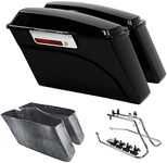 TCMT Hard Saddlebags & Liners Carpet Insert W/Conversion Brackets Fits For Harley Davidson Heritage Softail Softail Deluxe 1984-2017(except for Deuce Model Softail Slim Models)