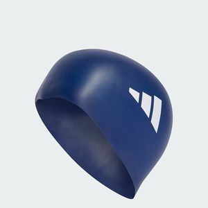 adidas Unisex 3-Stripes Swim Cap, Dark Blue/White, One Size