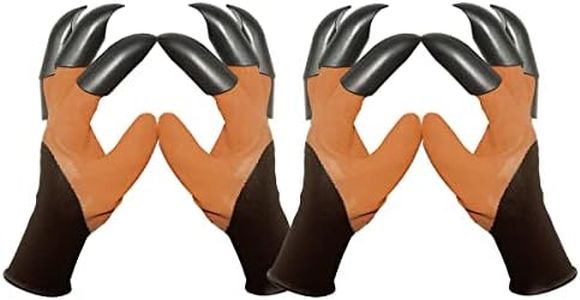 Gardening Gloves, 2 Pairs Gardening Gloves with Claws, Great for Digging Weeding Seeding Poking for Rose Pruning Gardening Gloves - Brown