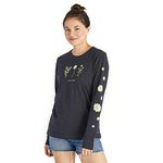 Life is Good Womens Long Sleeve Crusher Graphic T-Shirt, Wildflower Jet Black, XX-Large