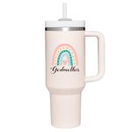 40 oz Tumbler with Handle Straw Godmother Proposal Gift from Godchild God Mother Proposal Gifts for Women Insulated Water Mug Pregnancy Announcement Baptism Birthday Mother’s Day Christmas Gifts