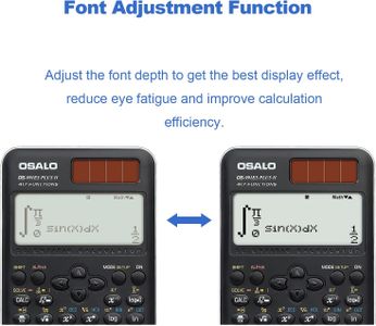 OSALO Scientific Calculator – 417 Functions, 2-Line Display, Solar/Battery, Black
