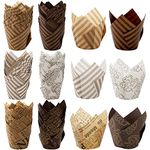 Lawei 300 Pieces Tulip Muffin Cupcake Liner Tulip Baking Paper Cups Muffin Liners Wrappers for Weddings, Birthdays, Baby Showers