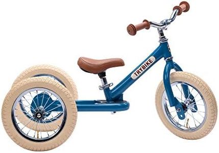 Trybike Steel 2 in 1 Convertible Balance Bike and Tricycle for 18 Months to 6 Years Boys and Girls, Pneumatic Tyres (Blue)