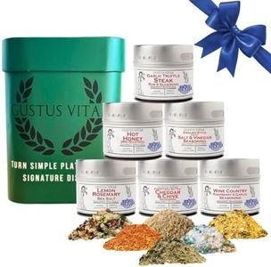 Gourmet Culinary Favorites | Gift Packaged Seasoning Collection | Set of 6 | Go To Gift For All Occasions | All Natural, Non GMO | Gourmet Infused Spice & Herb Blends | Small Batch, Hand Made Seasonings | Made in USA | No Artificial Ingredients, Authentic Flavors | GLP-1 Friendly | Artisanal Seasoning Gifts Pack | Sustainably Sourced, Ultra Premium | Gustus Vitae