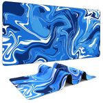 【5 Patterns 3 Sizes】 Fluid Pattern Marbled Design Gaming Mouse Pad Large Mouse Pad for Desk Keyboard and Mouse Pad Desk Mat Computer Mat Protector Mat Office Desk Accessories Gifts - 31.5" L*11.8" W